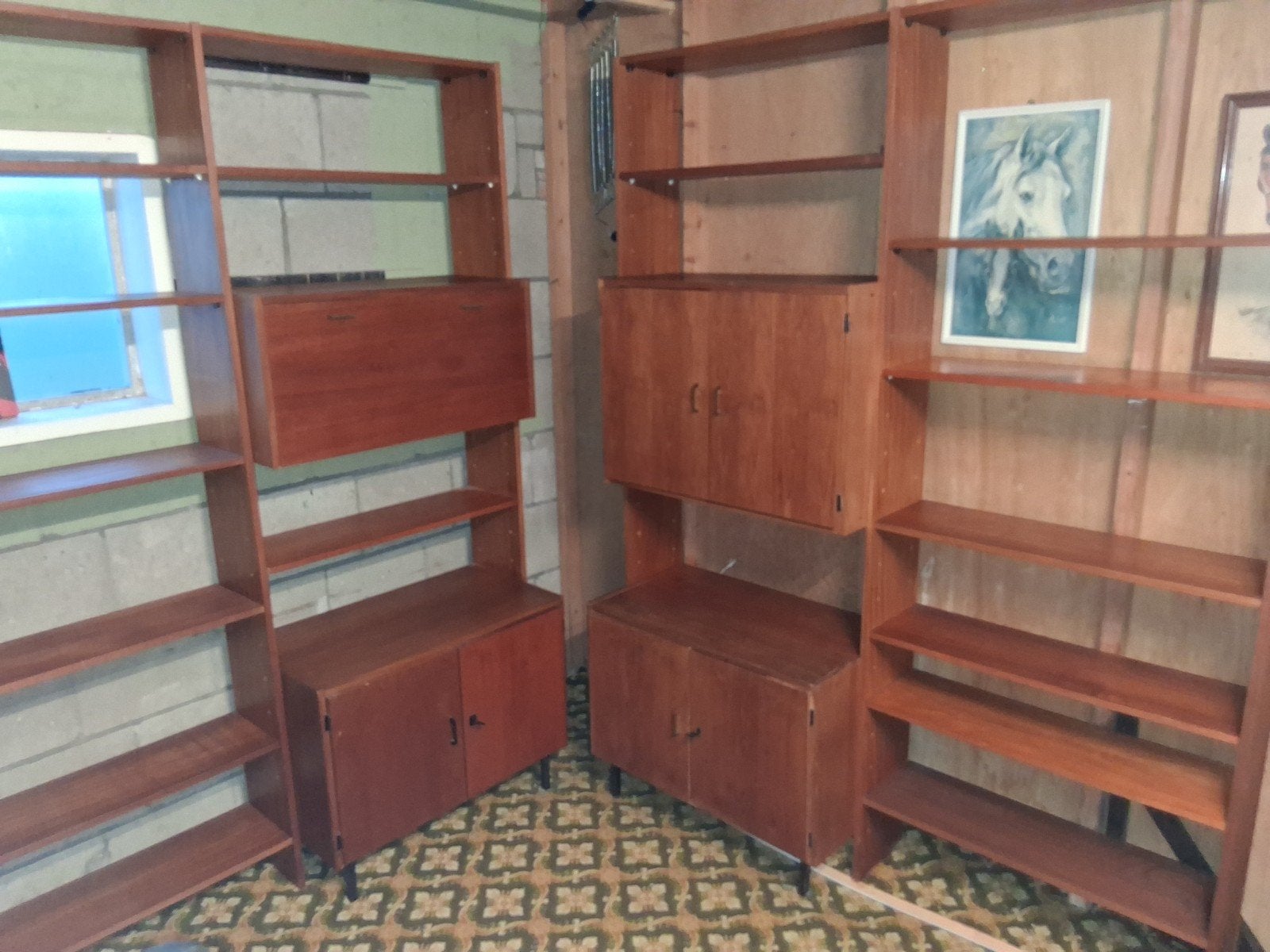 Simpla Lux boekenkast wandsysteem / wandmeubel in teak, Ophalen