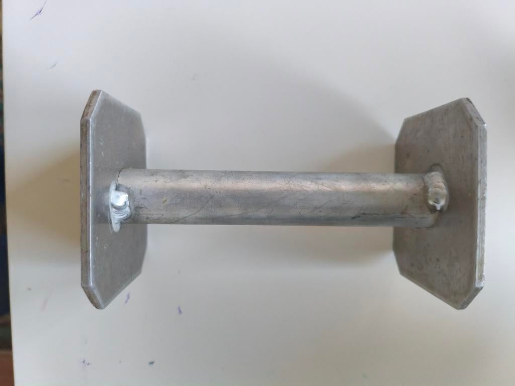 Metaalapport aluminium  hondensport werkhonden 14/15 cm br., Dieren en Toebehoren, Ophalen of Verzenden, Zo goed als nieuw, Apporteerspeelgoed