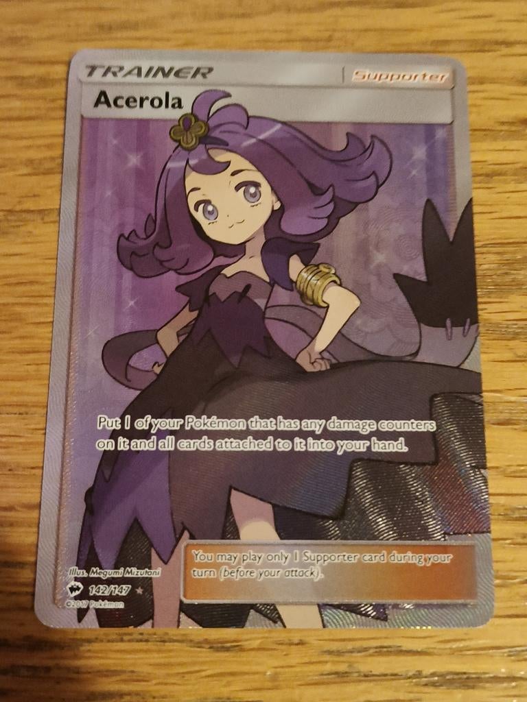 Acerola 142/147 burning shadows, Hobby en Vrije tijd, Verzamelkaartspellen | Pokémon, Ophalen of Verzenden, Zo goed als nieuw