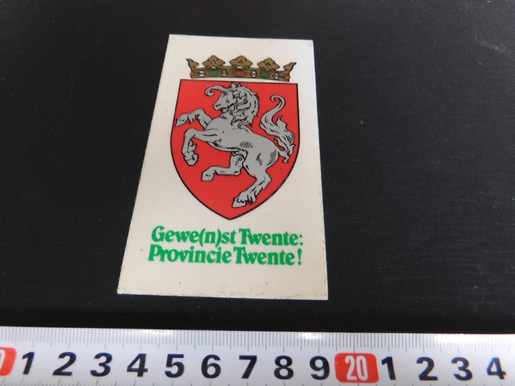 sticker Gewe(n)st Twente:  Provincie Twente ! wapen Trans *, Ophalen, Zo goed als nieuw