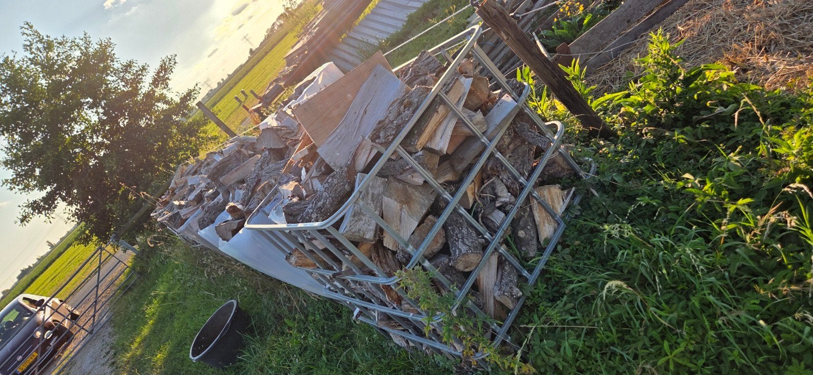 Brandhout: Eikenhout blokken (3 tot 6 m³), 3 tot 6 m³, Ophalen of Verzenden, Eikenhout, Blokken