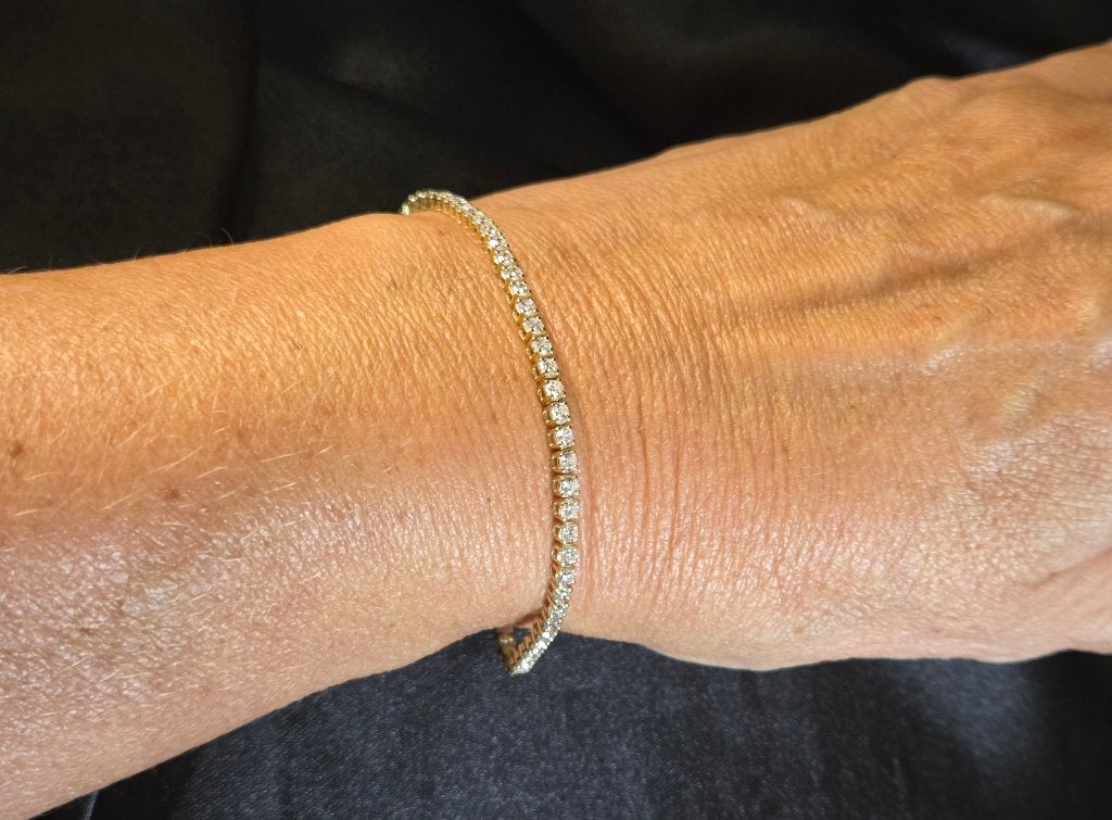 Vintage tennisarmband met 3.00 Caraat diamanten. 2026/604, ., Nieuw, Ophalen of Verzenden, .