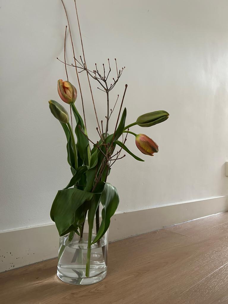 Glazen Cilinder Vaas - 25x15cm, Ophalen, Zo goed als nieuw, Overige kleuren, Glas