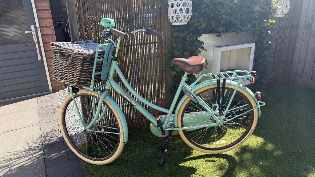 Popal damesfiets, blauw/turquoise, 28 inch, Fietsen en Brommers, Fietsen | Dames | Damesfietsen, Terugtraprem, Gebruikt, Versnellingen
