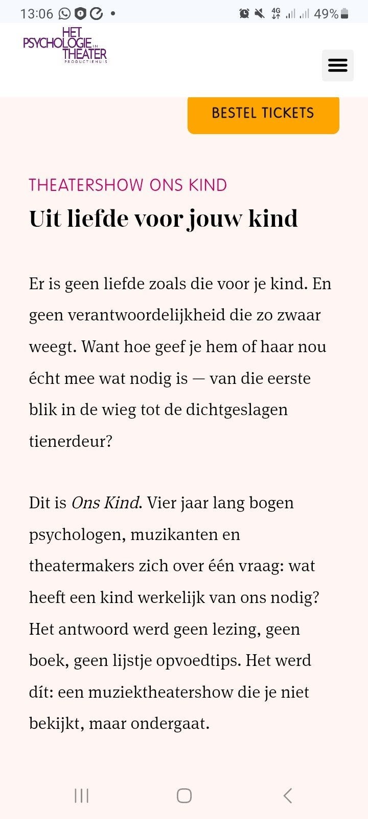 ons kind theater, Twee personen, Overige soorten