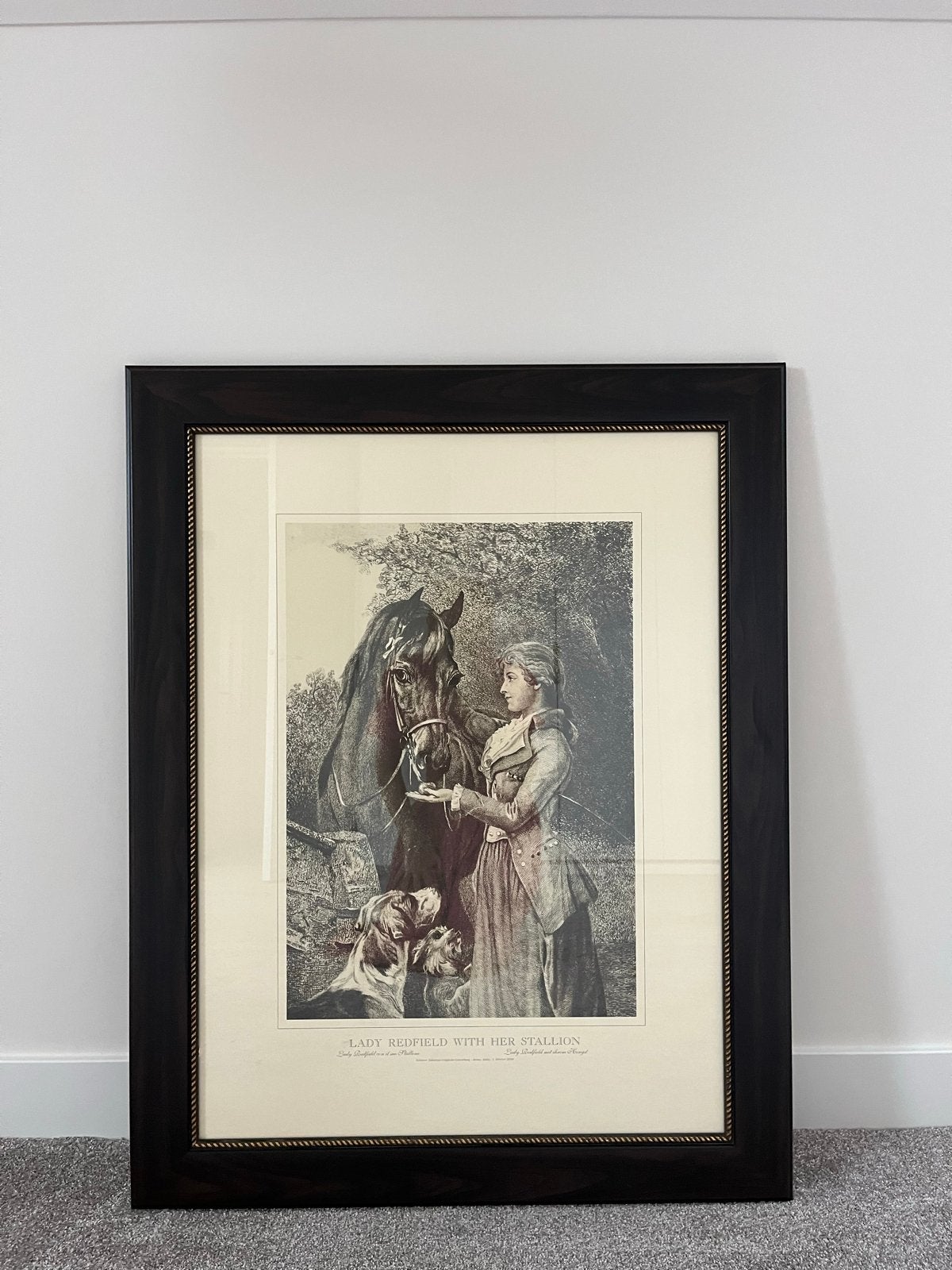Ingelijste print "Lady Redfield with her Stallion", Ophalen, Print, Print/reproductie, Achter glas