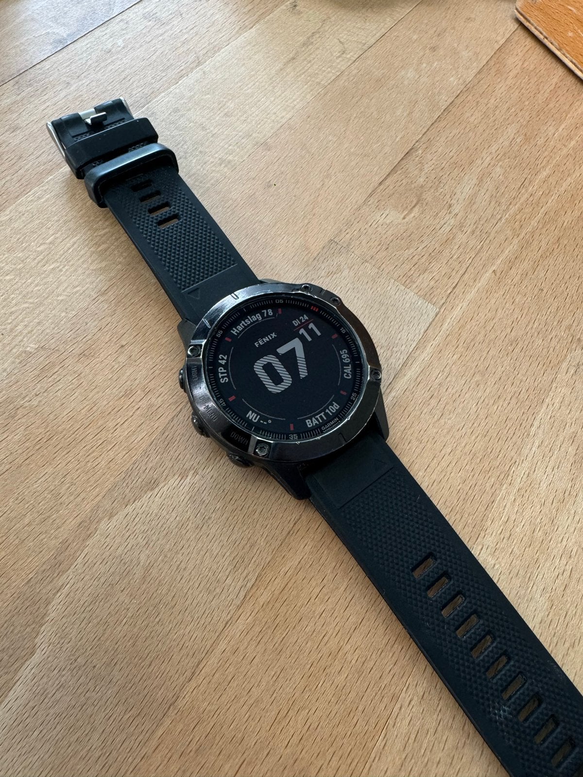 Garmin Fenix 6 Pro - Gebruikt, goede batterij, Zwart, Ophalen of Verzenden, Waterdicht, Android