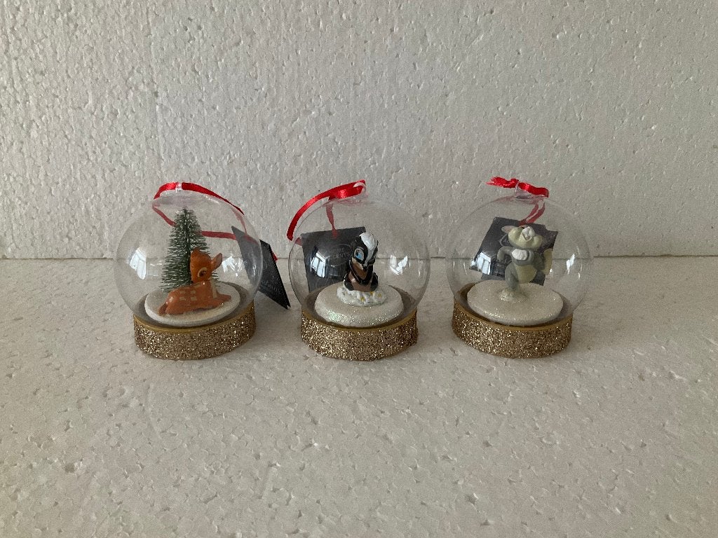 Disney Bambi - globe - kerstballen - bambi bloempje stamper, Ophalen of Verzenden, Bambi of Dumbo, Zo goed als nieuw, Beeldje of Figuurtje