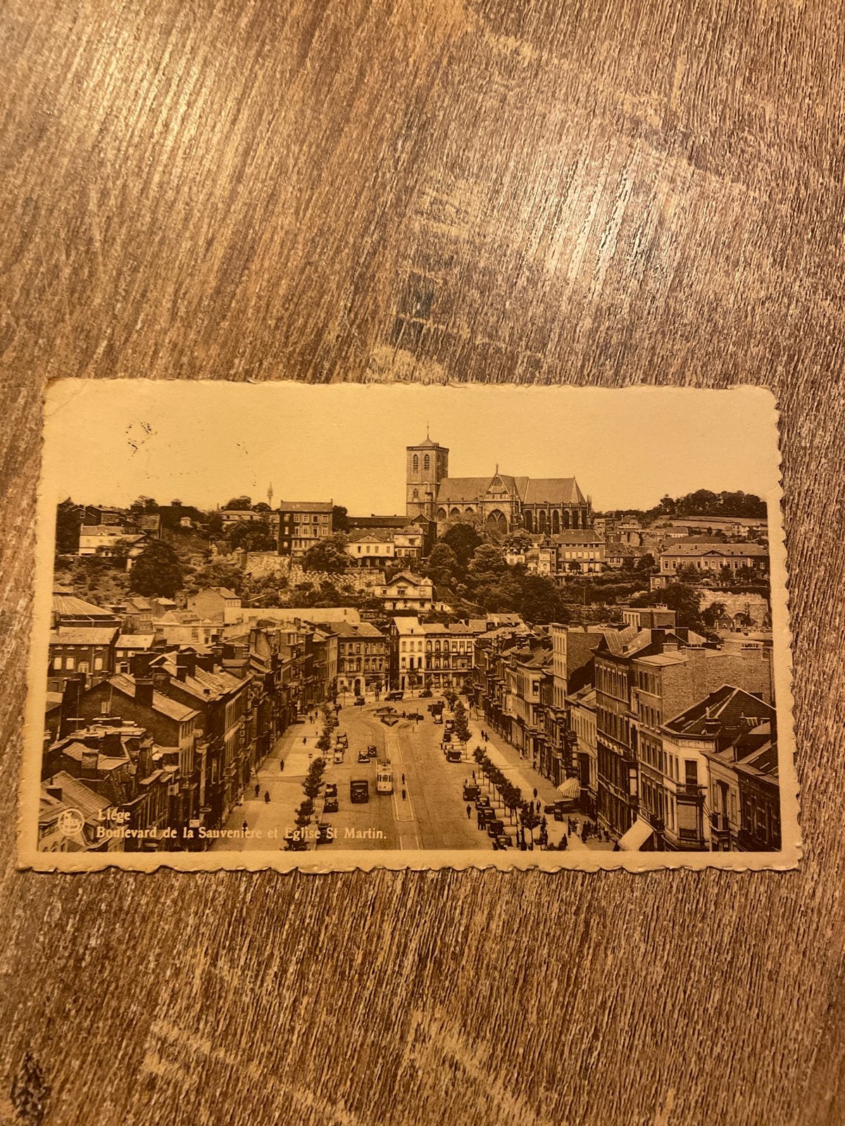 Oude Postkaart Luik Boulevard de la Sauvenière en St Martin, Ophalen of Verzenden, 1940 tot 1960, Gelopen, Luik