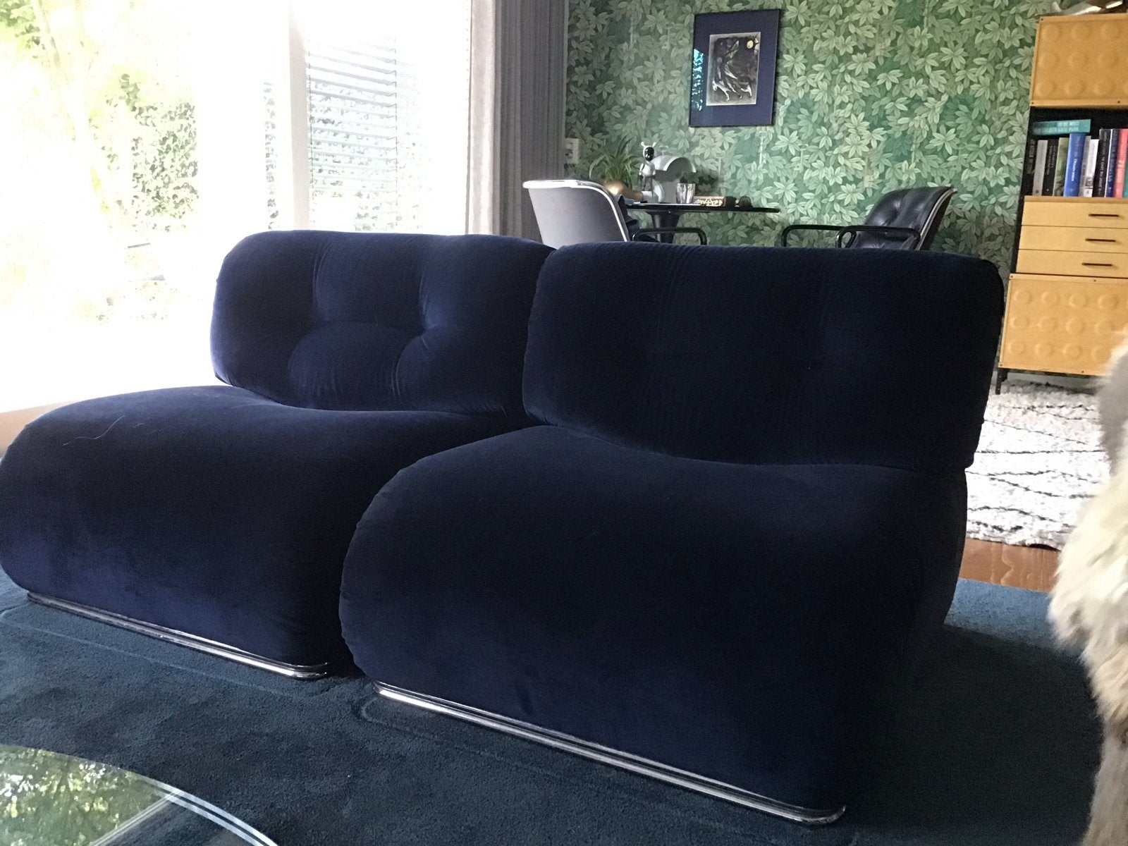 Bank ,modulaire Italiaanse fauteuils, lijkt op camaleonda, Ophalen, 75 tot 100 cm, Zo goed als nieuw, Stof