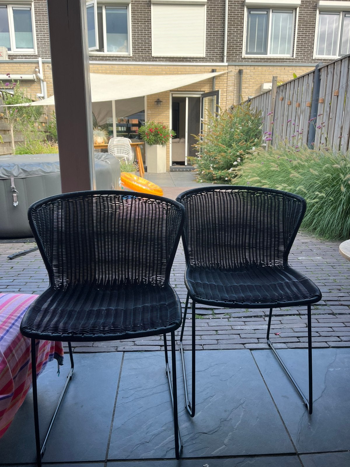 Stoel, eetkamerstoel, wood wings, tuinstoel, Ophalen, Kunststof, Twee, Zwart