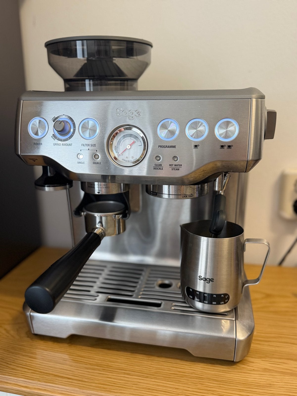 Sage Barista Express Roestvrij Staal Espressomachine, Ophalen, Afneembaar waterreservoir, Espresso apparaat, Gemalen koffie