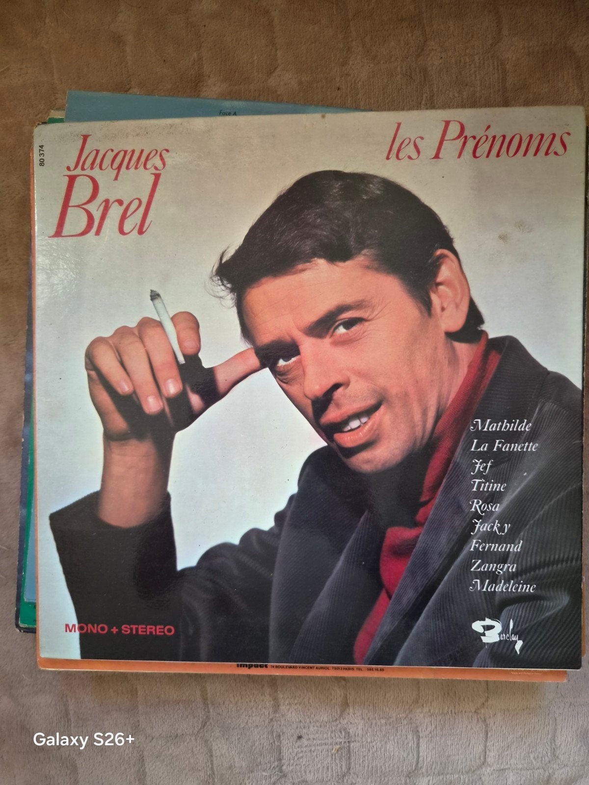 Jacques Brel - Les Prénoms LP (Mono + Stereo), LP, Gebruikt, Overige genres, Ophalen of Verzenden