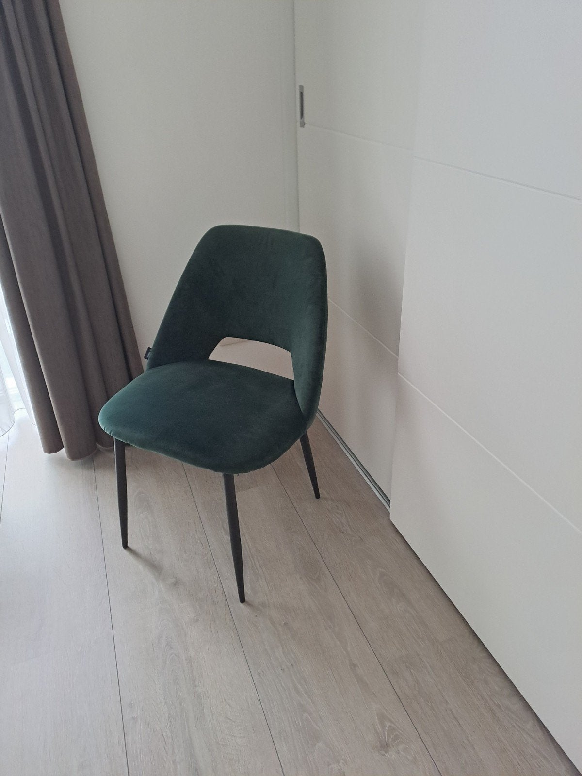 4x eetkamerstoel Loods 5 groen velvet, Ophalen, Overige kleuren, Zo goed als nieuw, Vier