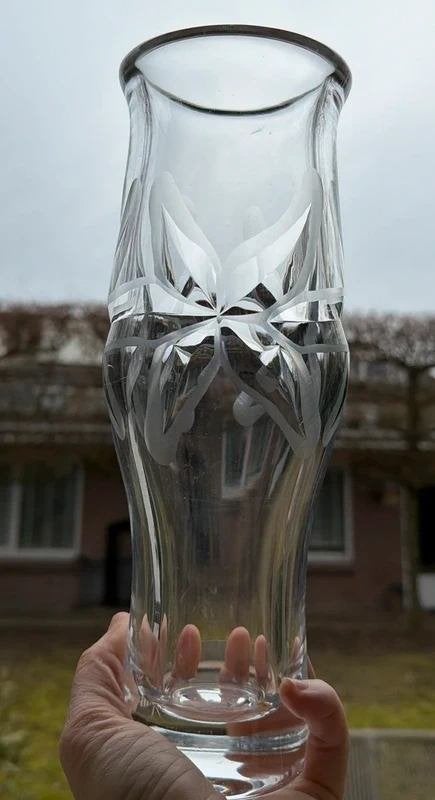 Peill & Putzler kristallen vaas, 28 cm, Transparant, Handgemaakt, Ophalen of Verzenden