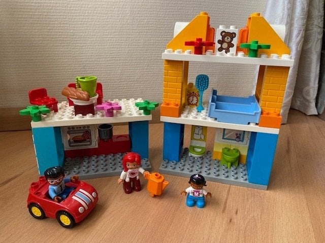 Duplo, familiehuis gezin auto, set 10835 + boekje, Gebruikt, Inclusief instructies, Ophalen of Verzenden, Duplo