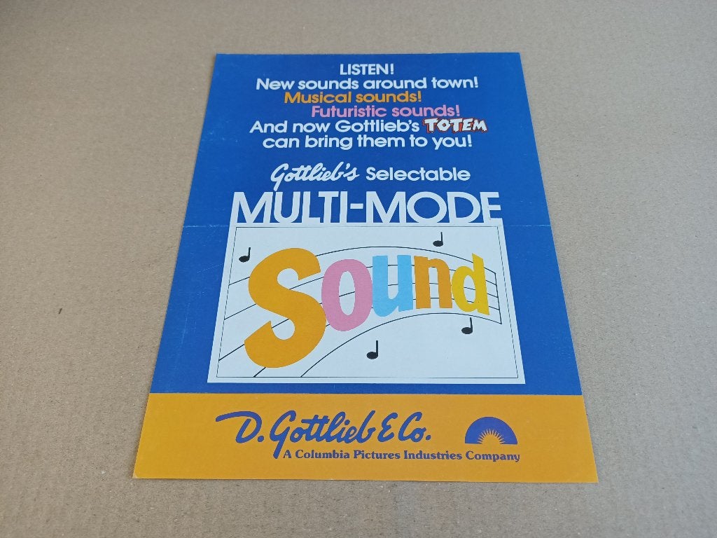 Folder: Gottlieb Totem (1979) Flipperkast, Verzamelen, Automaten | Flipperkasten, Gebruikt, Elektronisch, Flipperkast, Verzenden