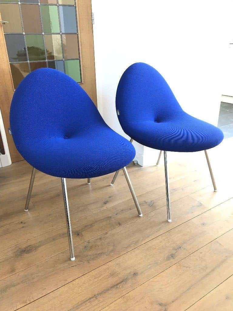 Set 2 IZGS Artifort Conco desig fauteuil stoel modern blauw, Ophalen, 75 tot 100 cm, Zo goed als nieuw, Nvt