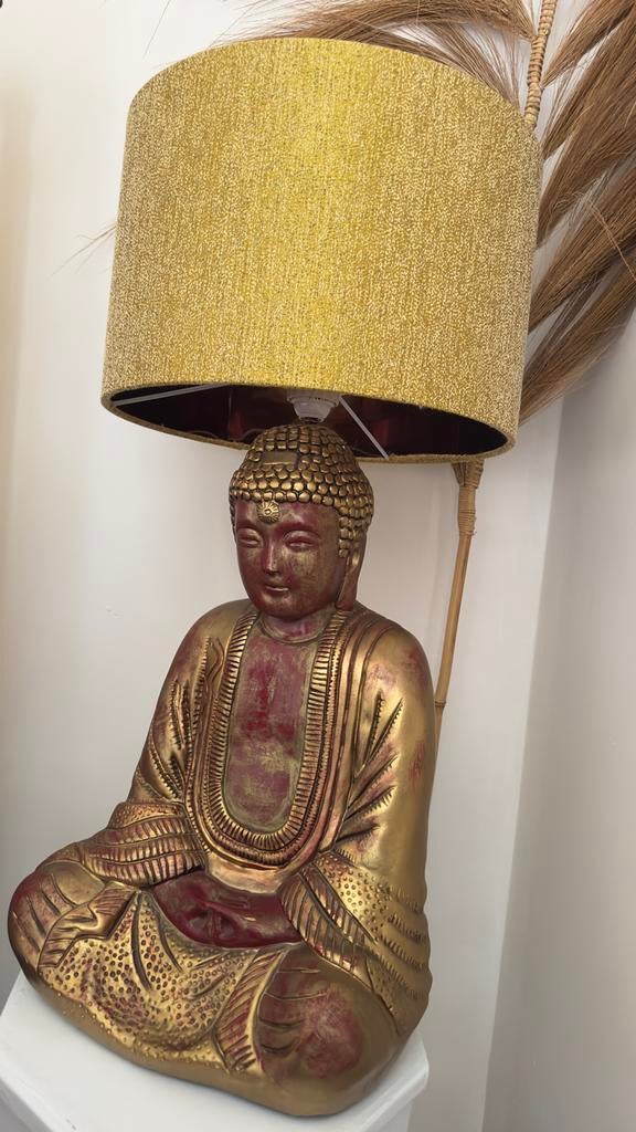 Boeddha lamp met kap - Rood/Goud, Ophalen, Gebruikt