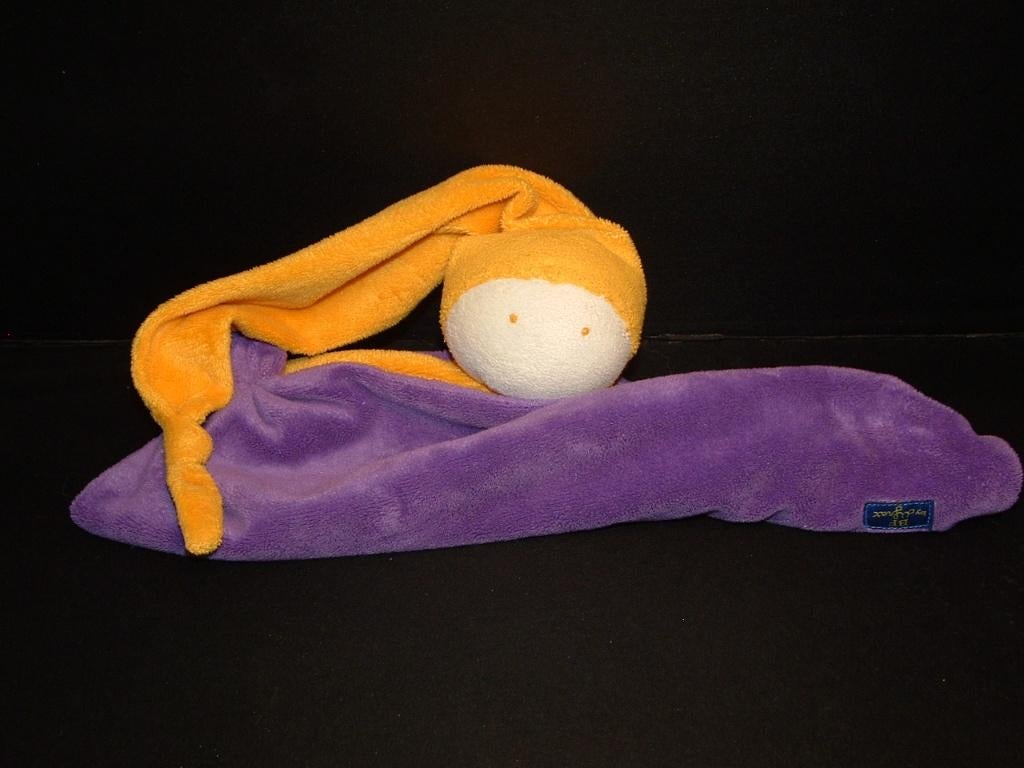 DIFRAX POPJE SOFTDOEK KNUFFELDOEK VELOURS ORANJEGEEL, Kinderen en Baby's, Ophalen of Verzenden, Nieuw, Overige typen