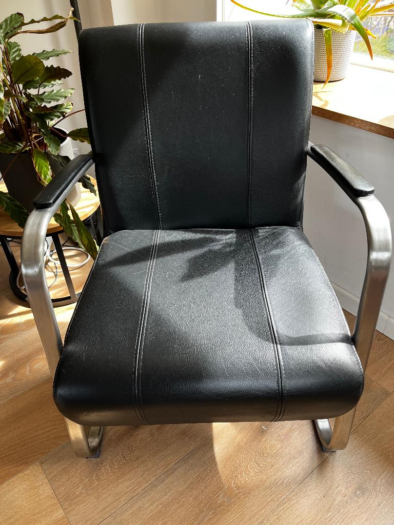 zwarte fauteuil / stoel, Huis en Inrichting, Stoelen, Ophalen, Gebruikt, Zwart, Eén