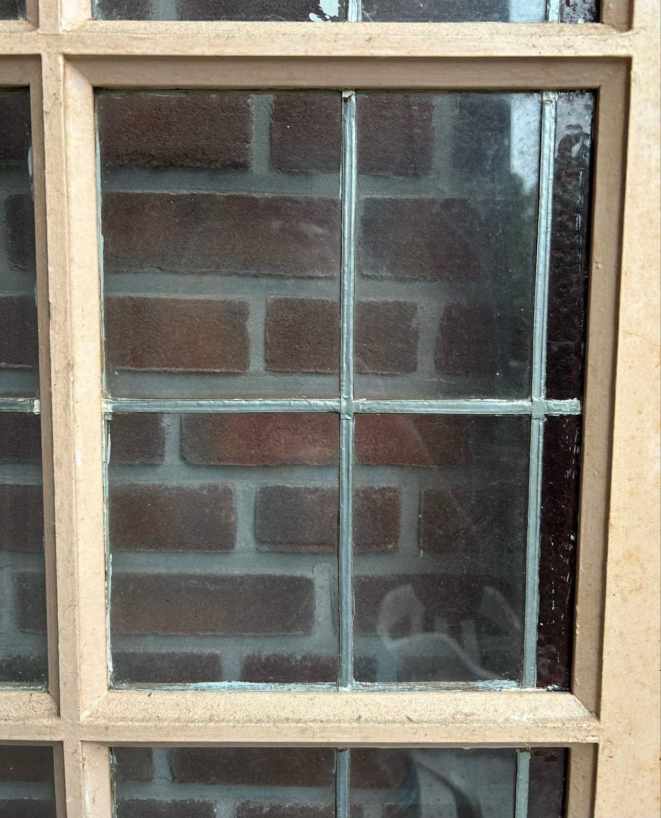 Oude glas in lood deur - massief hout (77x203 cm), Ophalen, Gebruikt, Minder dan 80 cm, Binnendeur
