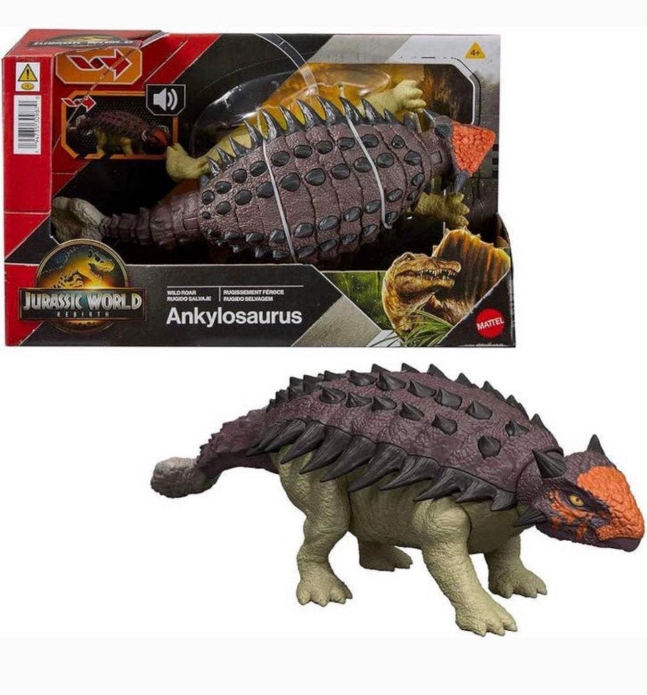 Jurassic World Park dino Ankylosaurus met Geluid & Aanval, Actiefiguur of Pop, Nieuw, Ophalen of Verzenden, H