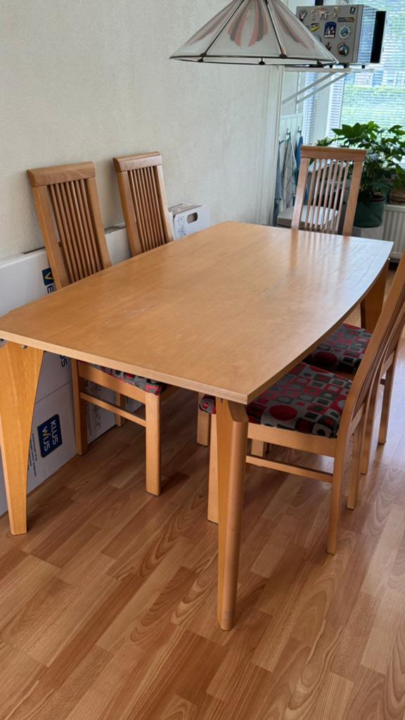 Eethoek met 6 stoelen, Huis en Inrichting, Complete eetkamers, Ophalen, Gebruikt, 4 tot 6 stoelen