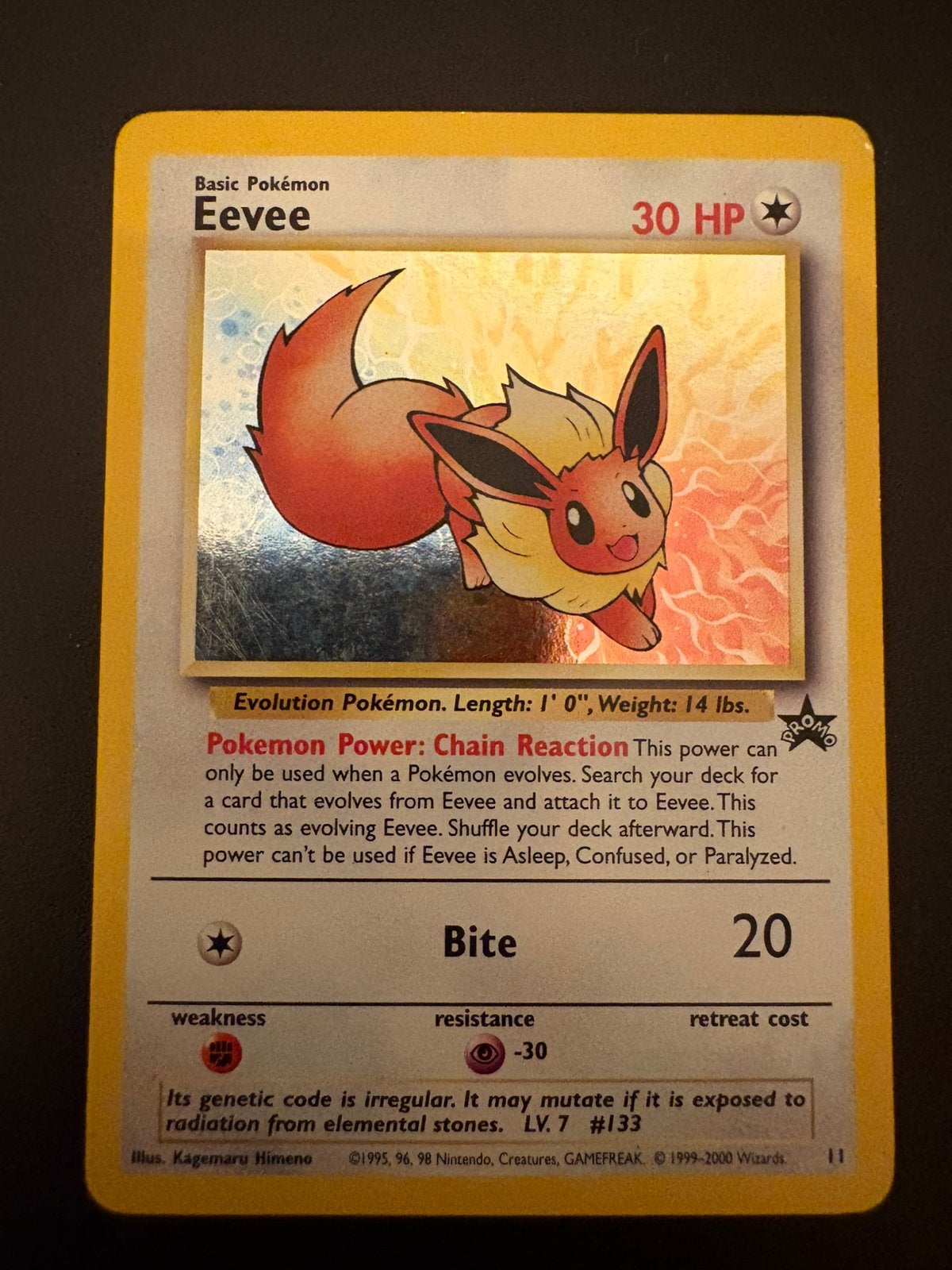 Eevee #11 Pokemon Promo EX, Ophalen of Verzenden, Zo goed als nieuw