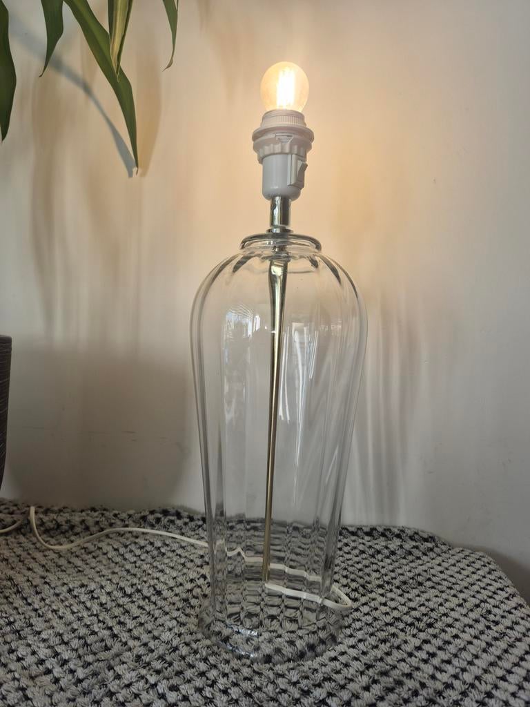 Vintage glazen lamp van Ikea!, Huis en Inrichting, Lampen | Tafellampen, Ophalen, Gebruikt, Glas, Minder dan 50 cm