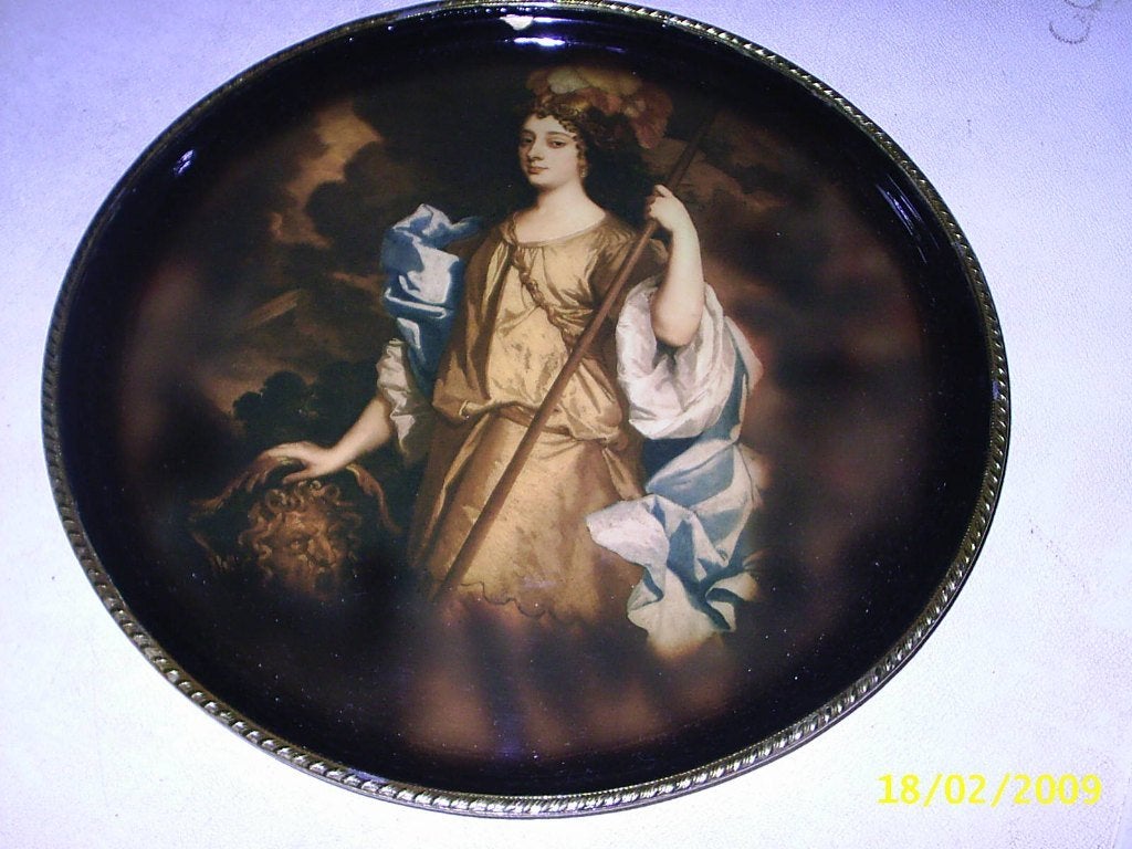 Prachtig Koper bord met dame mooi., Ophalen of Verzenden, Koper