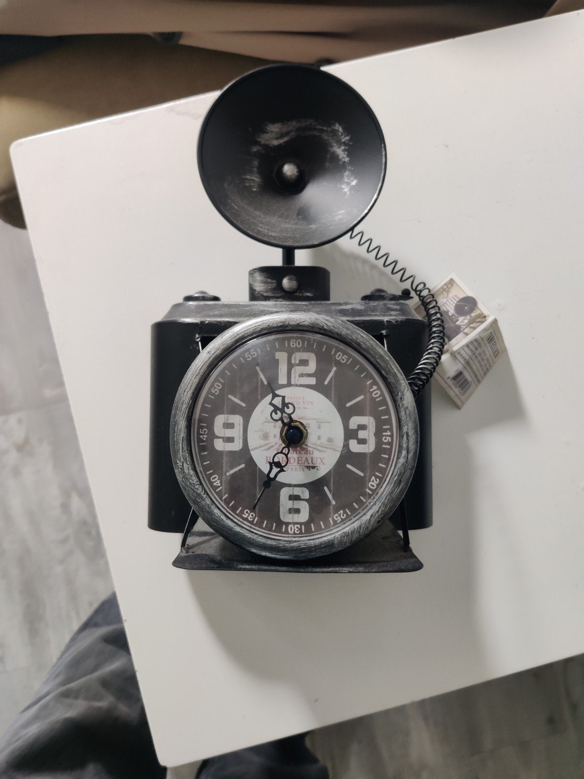 Vintage Klok in Camera Design - Decoratieve Tafelklok, Ophalen