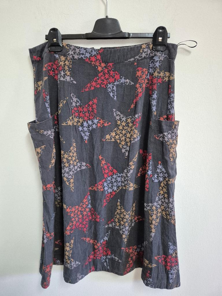 R79 - Grijze White Stuff rok met mooie print maat 44 (1), Maat 42/44 (L), Ophalen of Verzenden, Zo goed als nieuw, Grijs