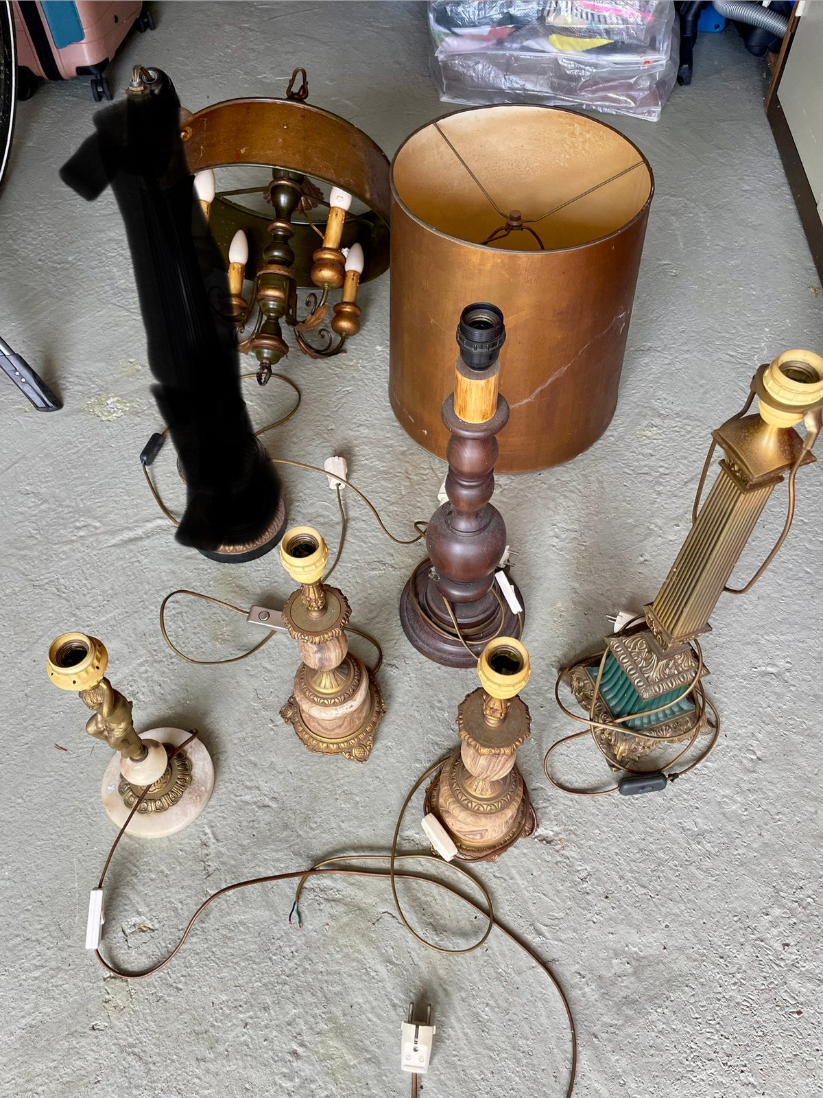Diverse lampen en kroonluchter - Vintage stijl, Ophalen