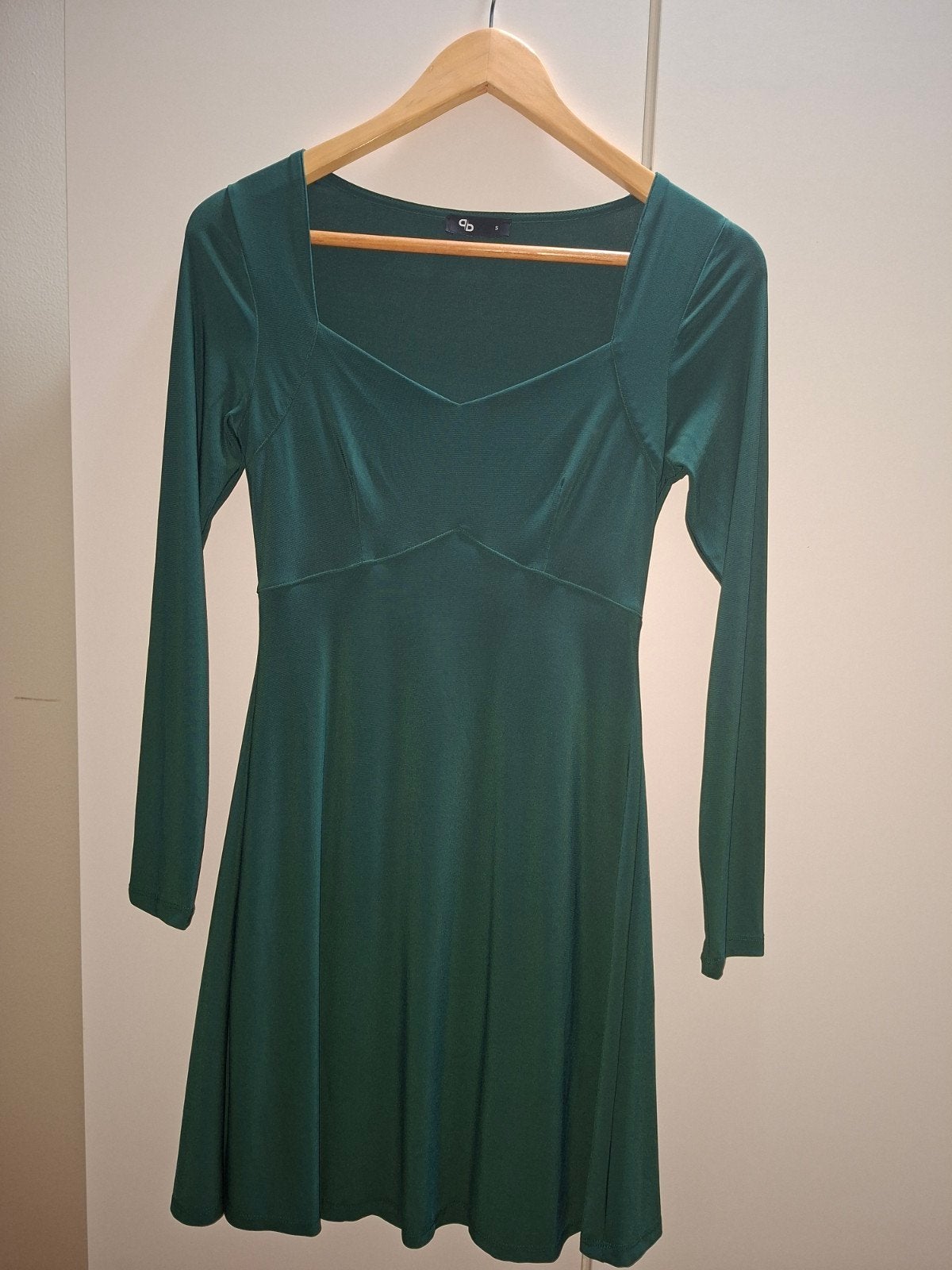 Donkergroene A-lijn mini jurk met sweetheart, Ophalen of Verzenden, Maat 36 (S), Groen, Boven de knie