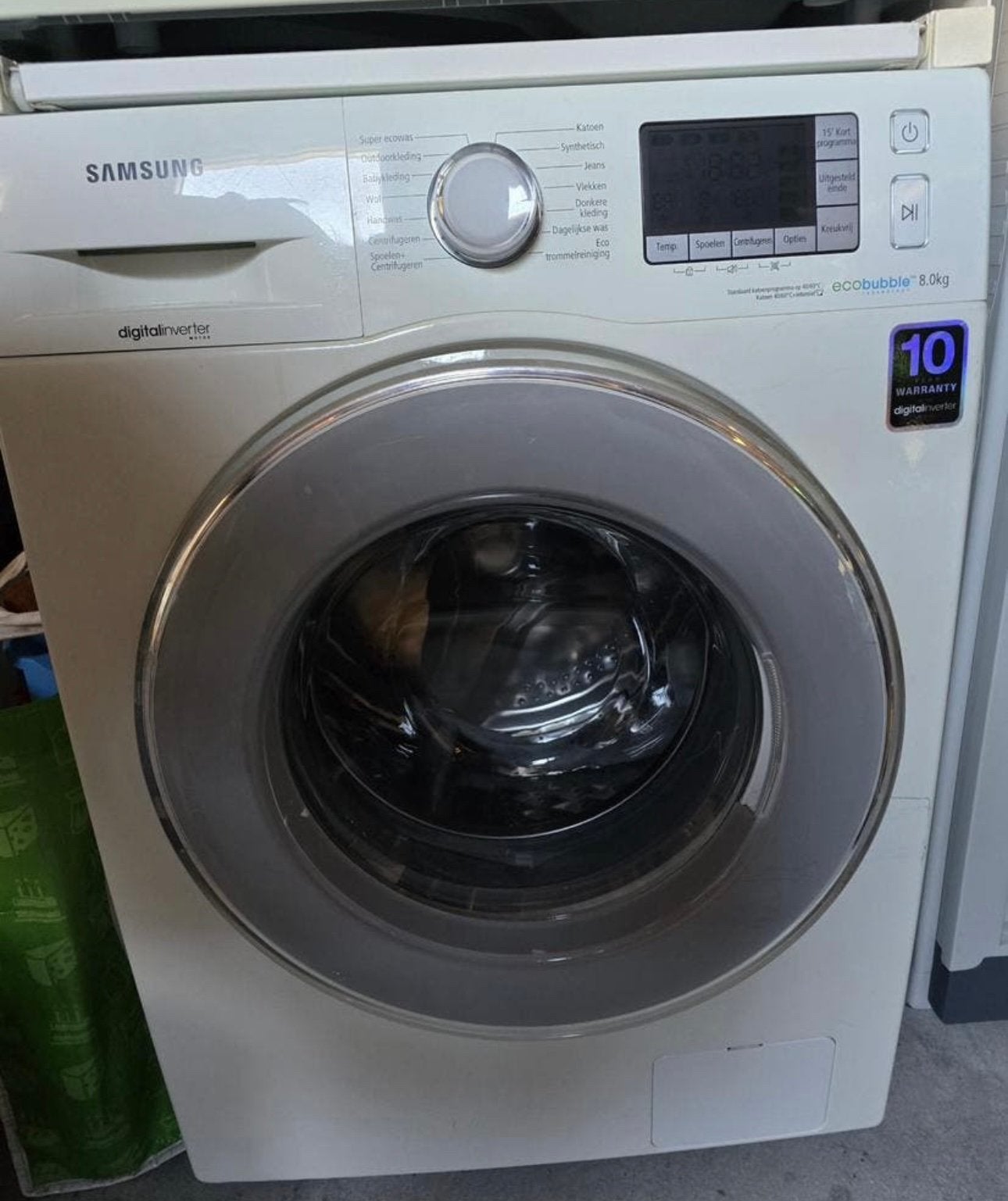Wasmachine - samsung, Ophalen, Zo goed als nieuw, 1200 tot 1600 toeren, 85 tot 90 cm
