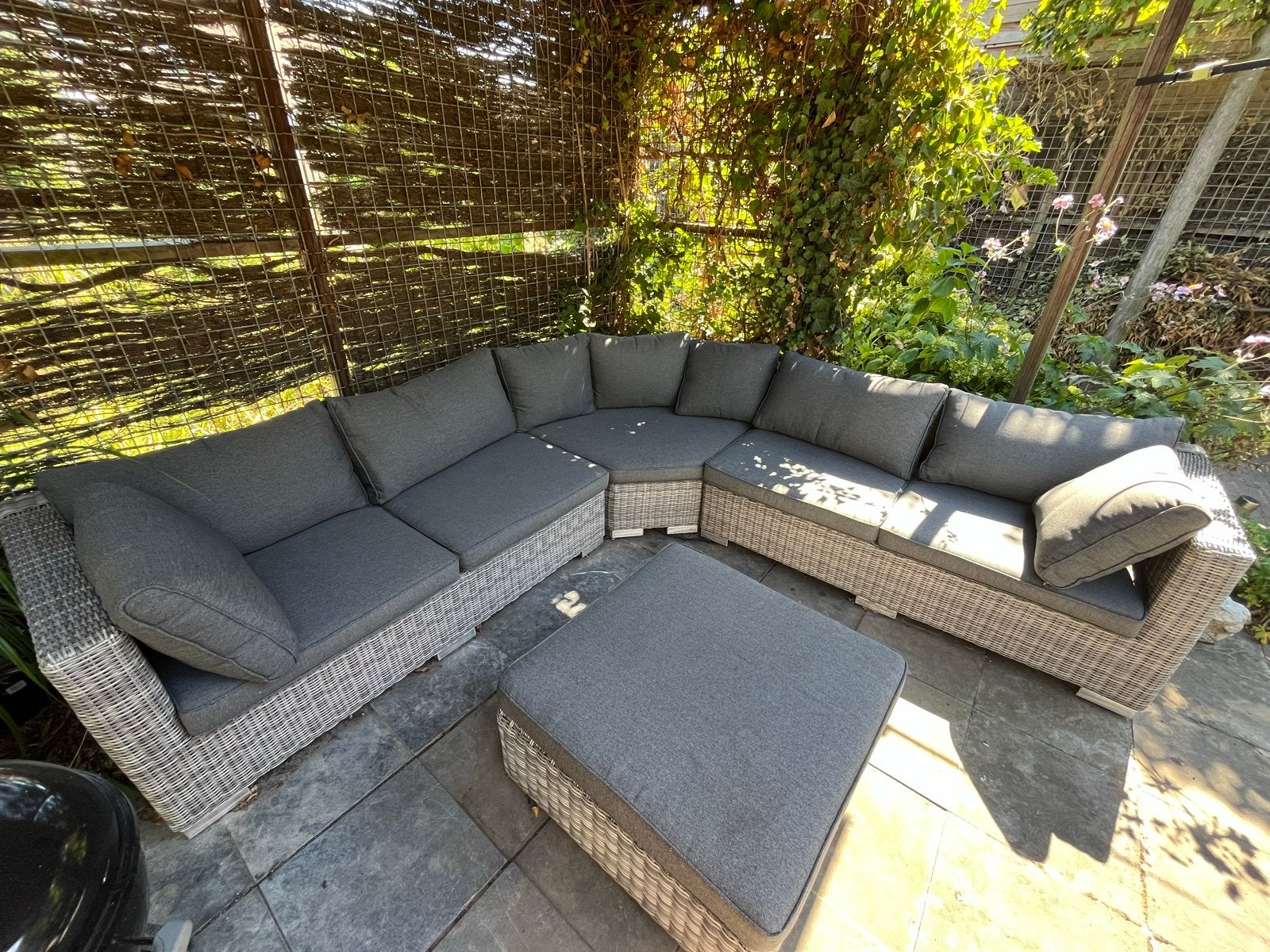 Loungebank met afdekzeil, Tuin en Terras, Ophalen, Gebruikt, 8 zitplaatsen, Loungeset