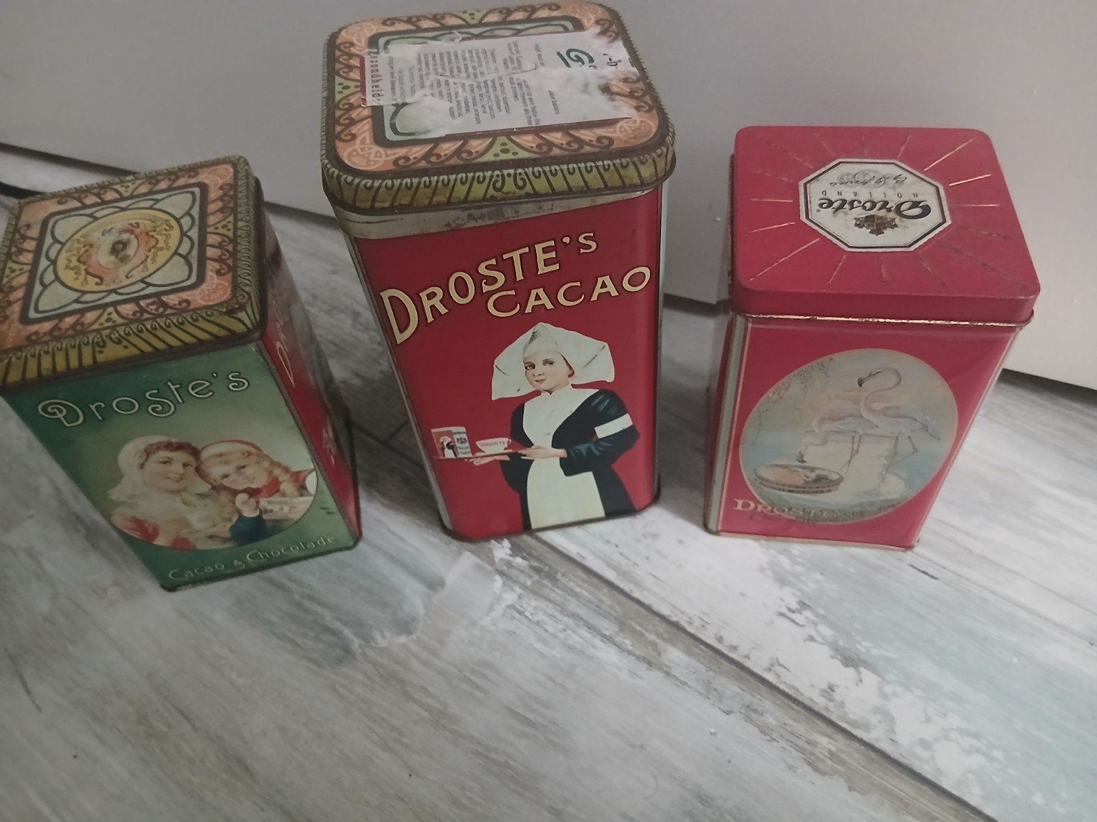 Vintage blikken: Droste Cacao en De Ruijter Chocolade, Ophalen of Verzenden, Gebruikt, Overige, Droste