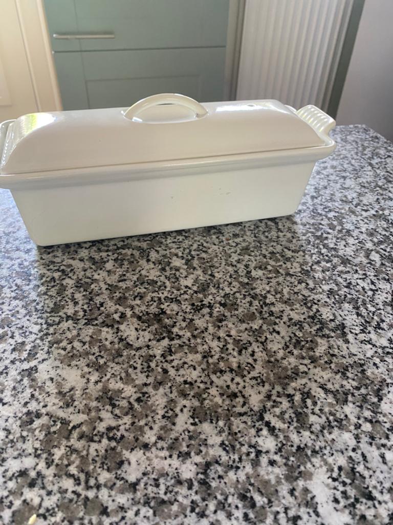 Le Creuset Paté terrine, Ophalen of Verzenden, Zo goed als nieuw, Wit, Overige typen