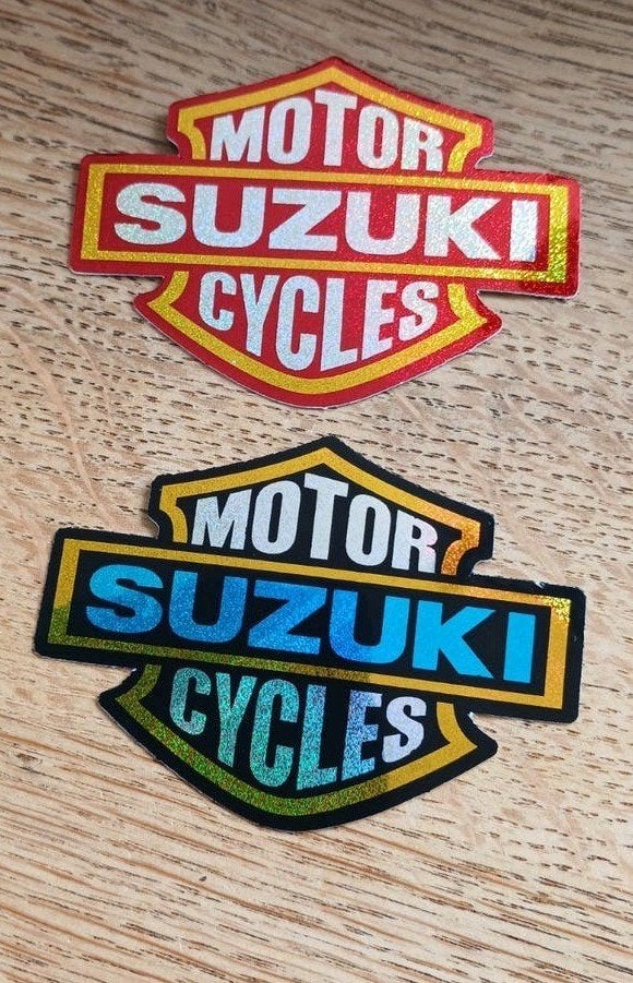 Sticker motor Suzuki Cycles chroom glimmend glitter 1,10 pst, Ophalen of Verzenden, Zo goed als nieuw