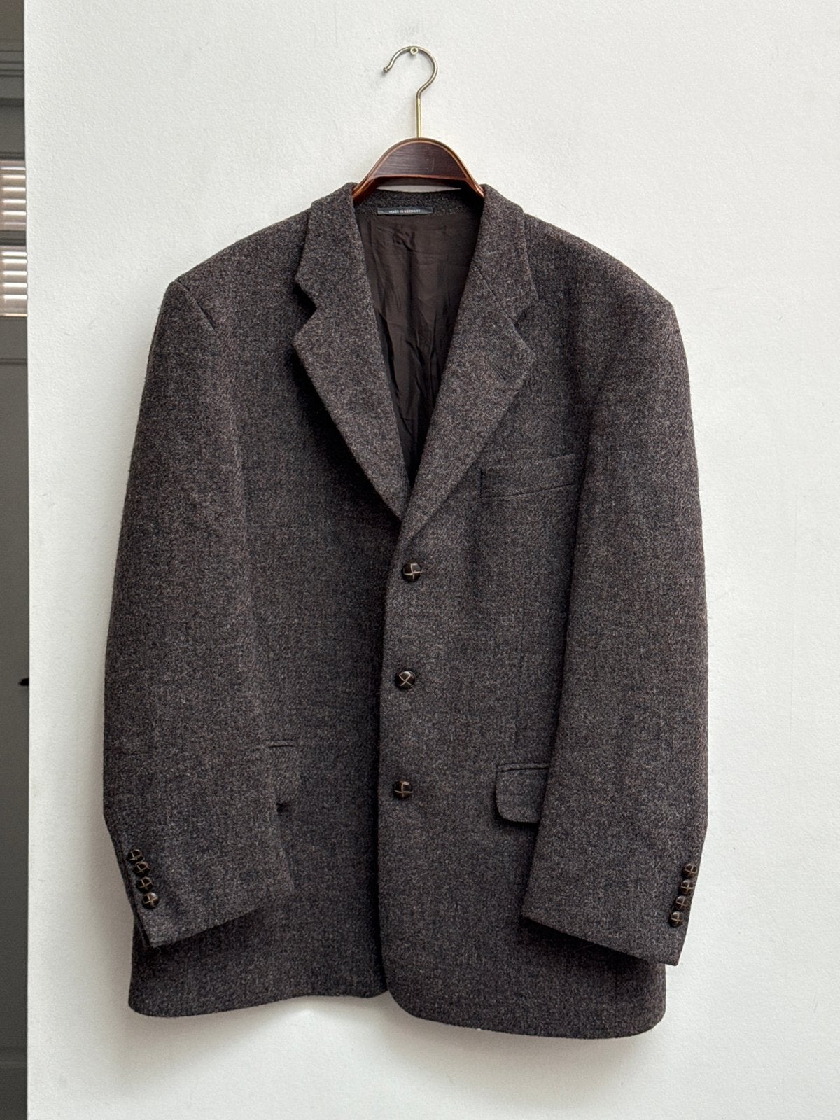 Harris Tweed colbert grijsbruin wol vintage, maat 54, Kleding | Heren, Ophalen of Verzenden, Zo goed als nieuw, Maat 52/54 (L)