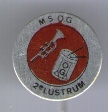 M.S.O.G. 2e Lustrum muziek corps blik speldje ( L_214), Verzenden, Zo goed als nieuw, Merk, Speldje of Pin