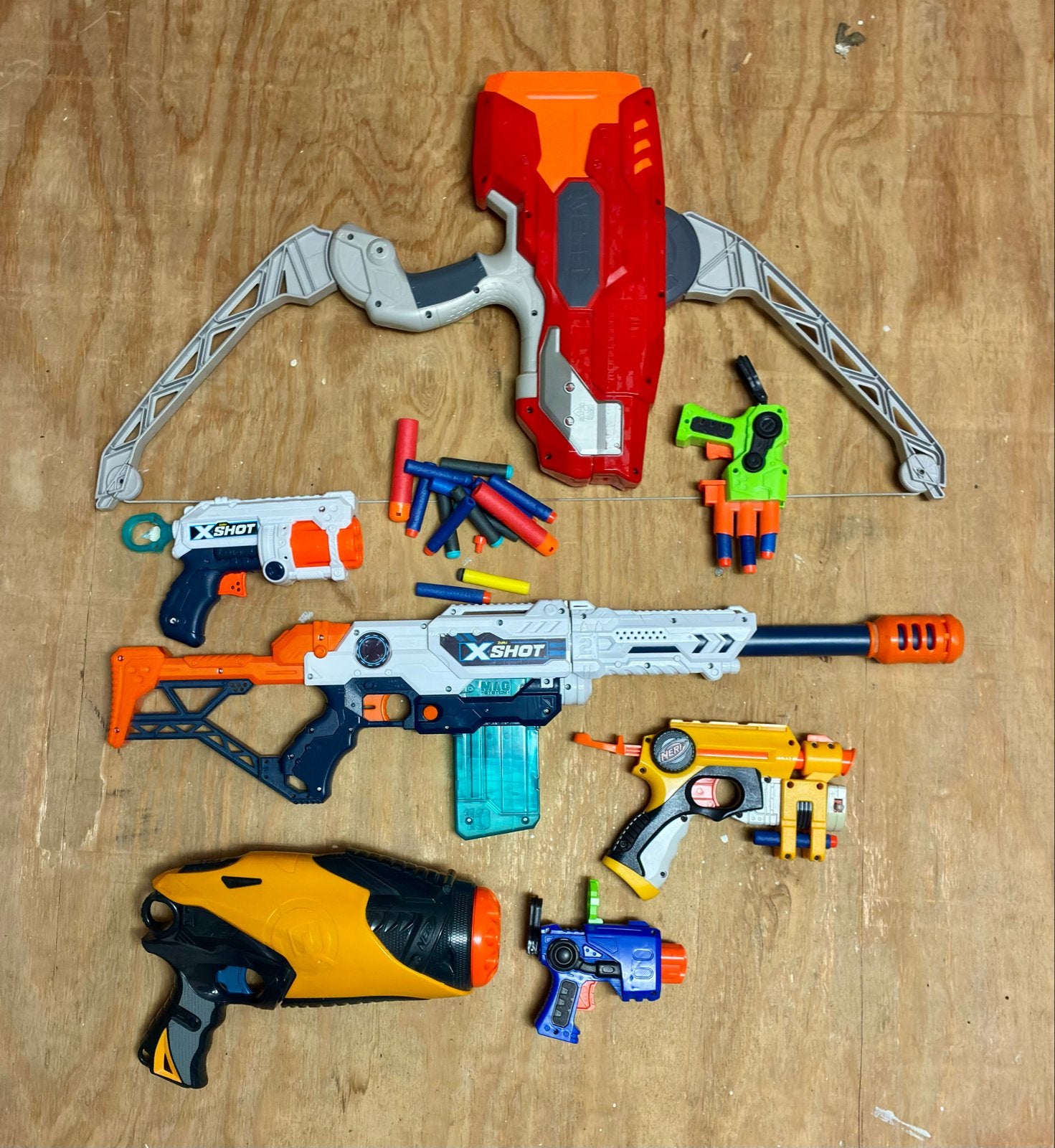 Grote collectie Nerf en X-Shot blasters met pijltjes, Ophalen of Verzenden, Gebruikt, Jongen of Meisje