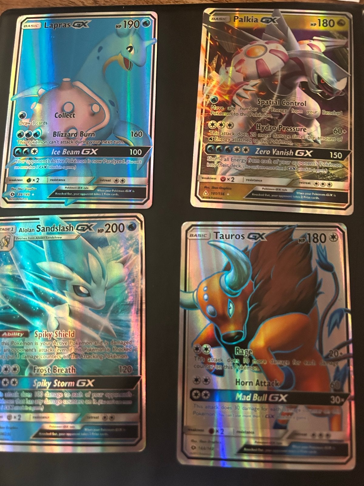 Pokémon GX Kaarten Bundel - Lapras, Palkia, Alolan Sandslash, Ophalen of Verzenden, Zo goed als nieuw, Meerdere kaarten, Foil