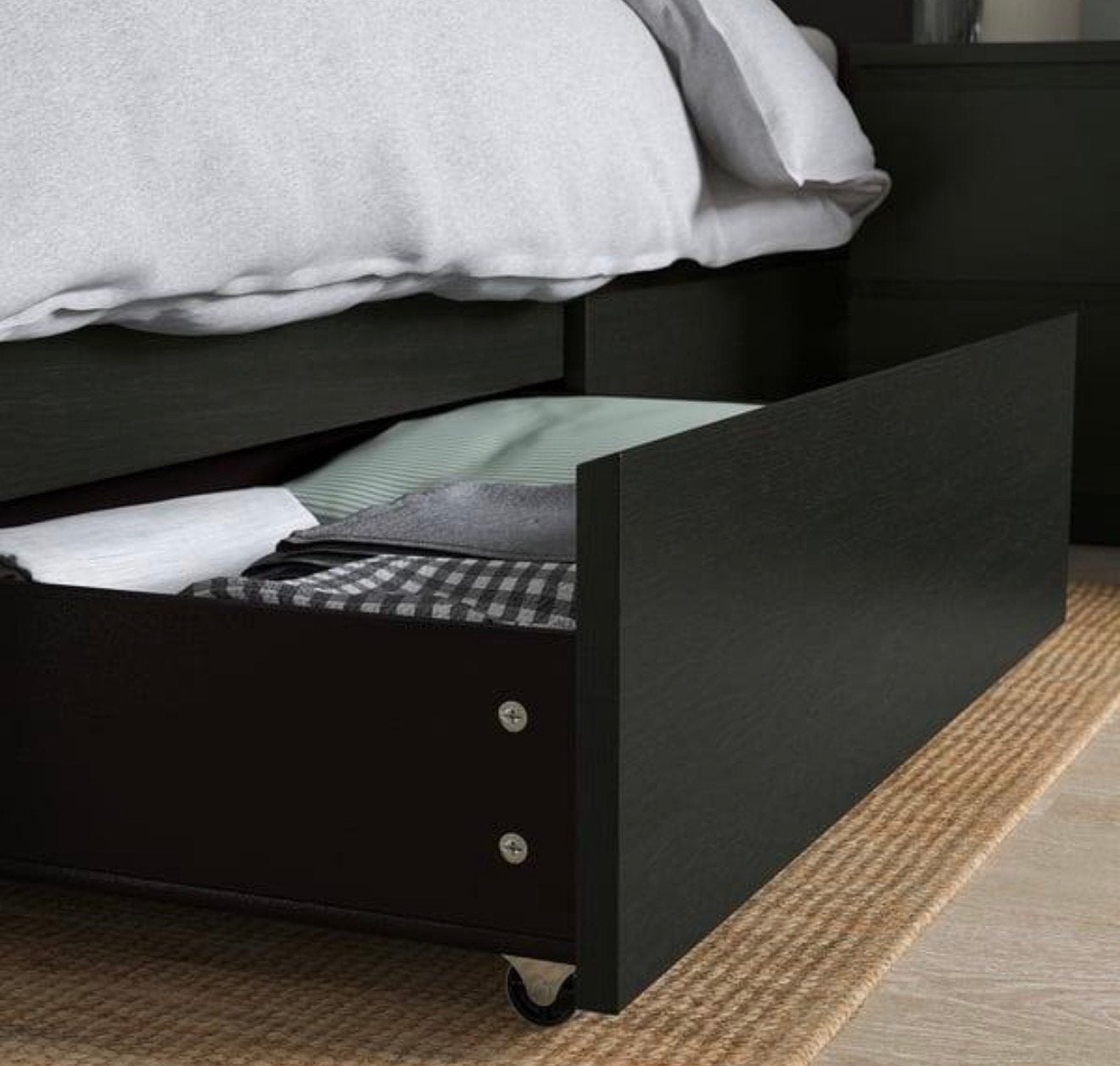 IKEA MALM Opberglades / Bedlades (set van 2), Ophalen, Gebruikt, Eenpersoons, Zwart