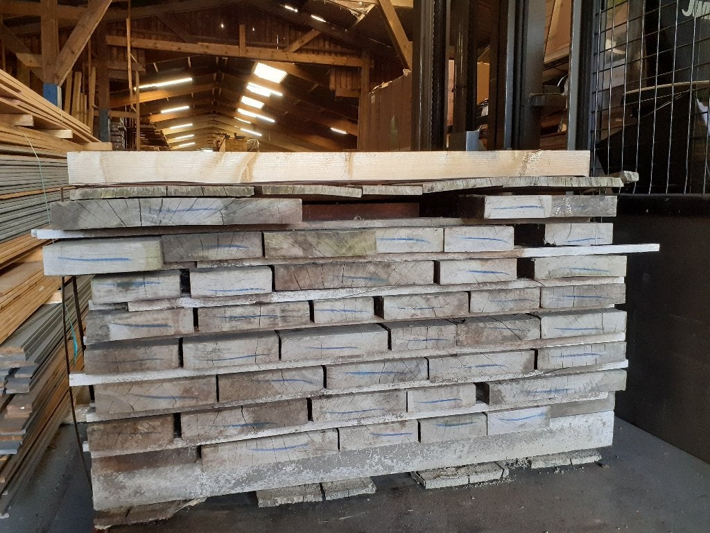 Gebruikte partij Azobe beschoeiingsplanken 42mm dikte. Op=Op, Gebruikt, Planken, Ophalen of Verzenden, Hardhout
