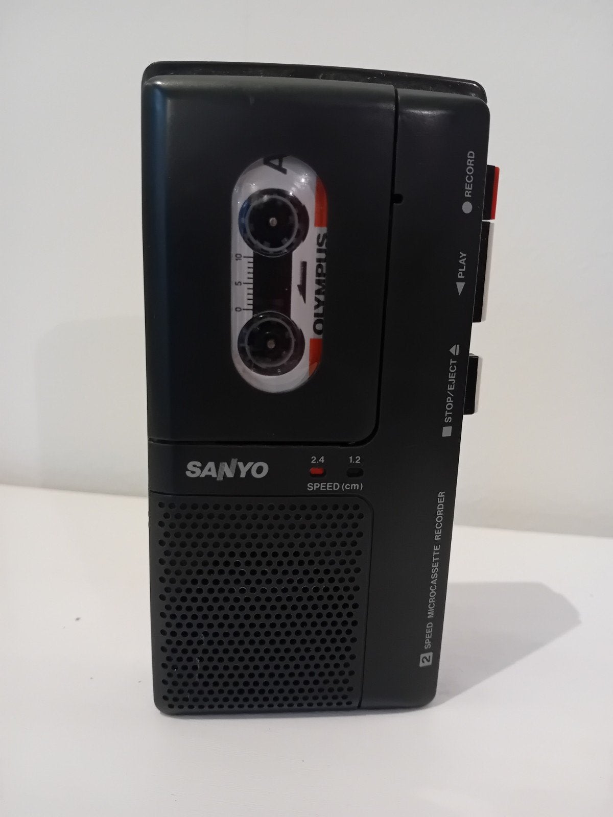 Vintage Sanyo Microcassette Recorder TRC500M - Werkend, Ophalen of Verzenden, Bandrecorder, Met banden