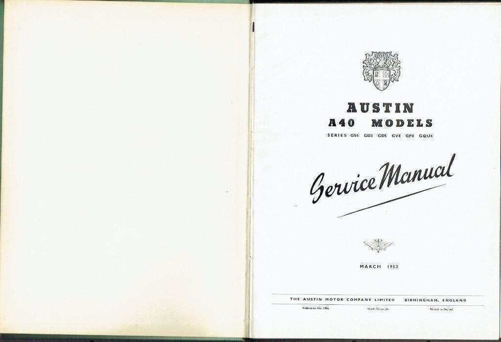 AUSTIN A.40 MODELS SERVICE MANUAL, Ophalen of Verzenden