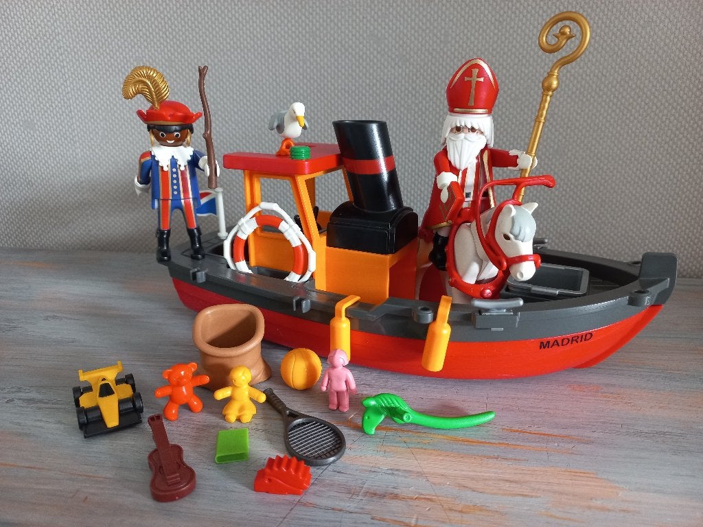 Playmobil 5206 - Stoomboot van Sinterklaas en Pakjes-Piet, Complete set, Ophalen of Verzenden, Zo goed als nieuw, Boot/Schip
