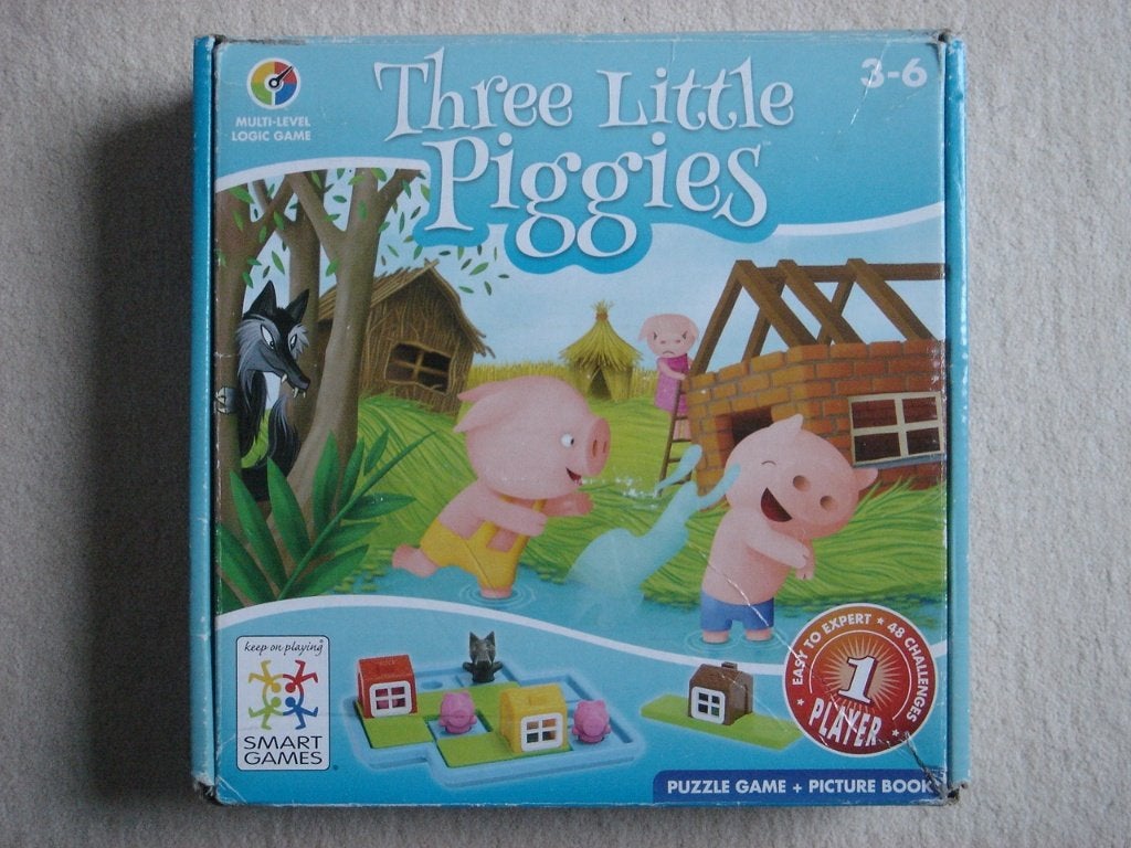 LEUK: Drie kleine Biggetjes - Breinbreker Smart Games, Een of twee spelers, Ophalen of Verzenden, Gebruikt, SmartGames